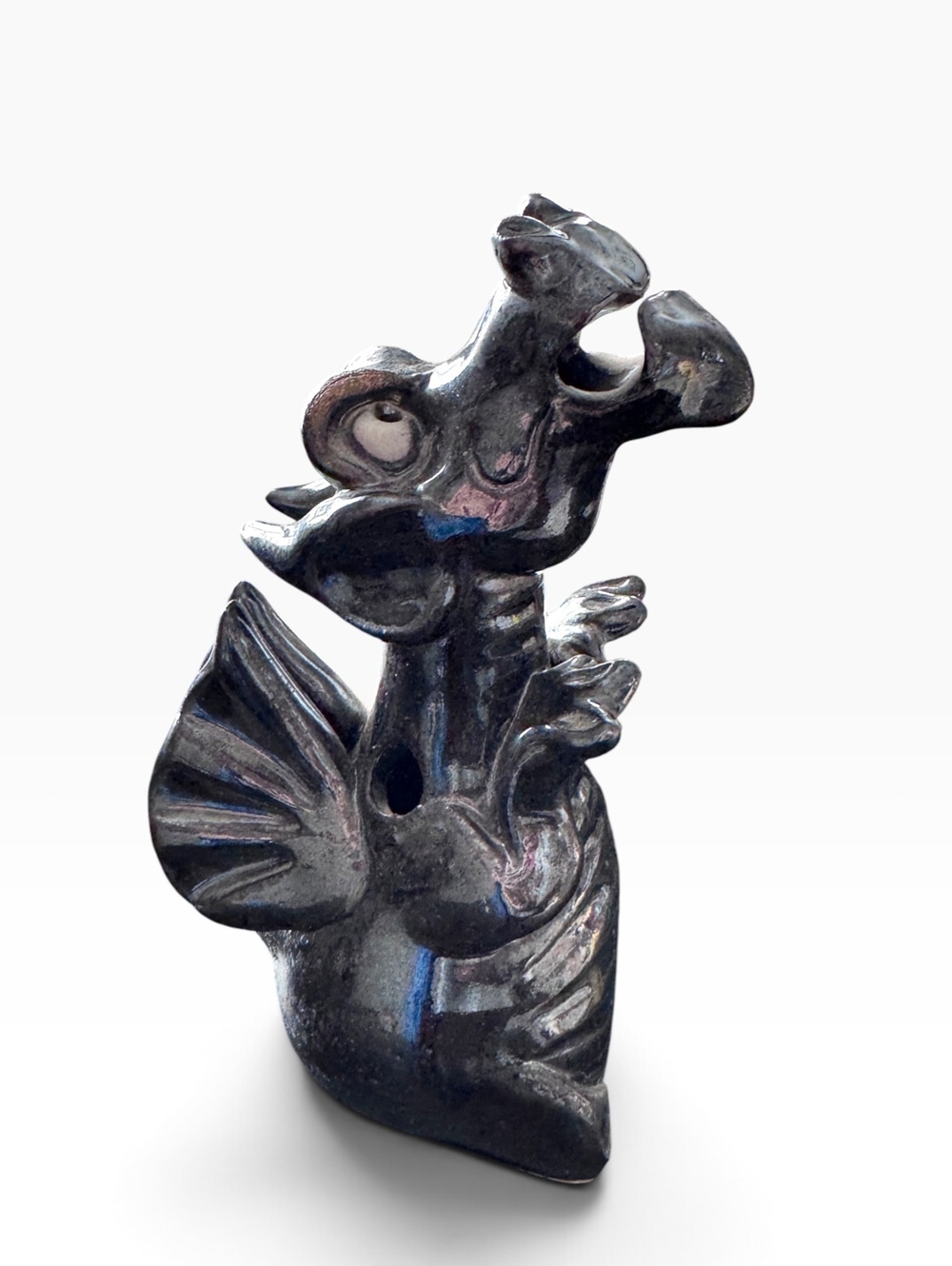 Vintage Ceramic Dragon Whistle Figurine